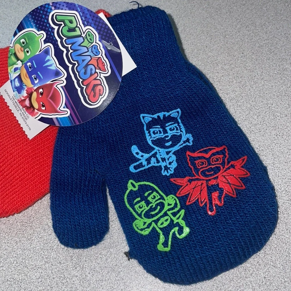 Nwt PJMASKS Gloves Kids Winter Gear Snow Hand Warmers Poppy 2 Pack red blue*